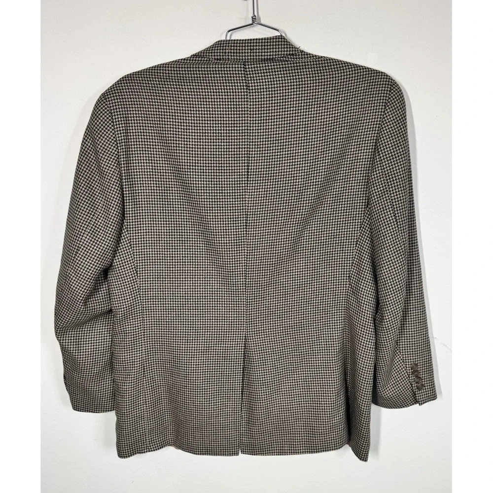 VTG Polo University‎ Club Ralph Lauren Blazer Blue Tan Check Wool Silk Blend 44R
